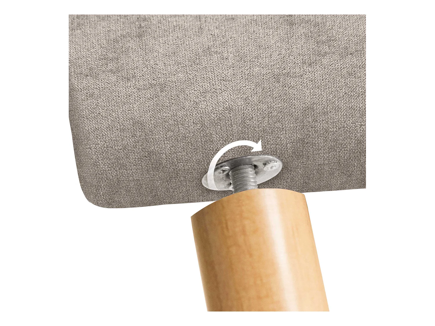 DHOME Tête de Lit en Tissu ACUALINE avec 3 Rangées Entrelacées de Boutons et Pieds Tête de Lit Capitonnée de Luxe(Beige, 95cm)