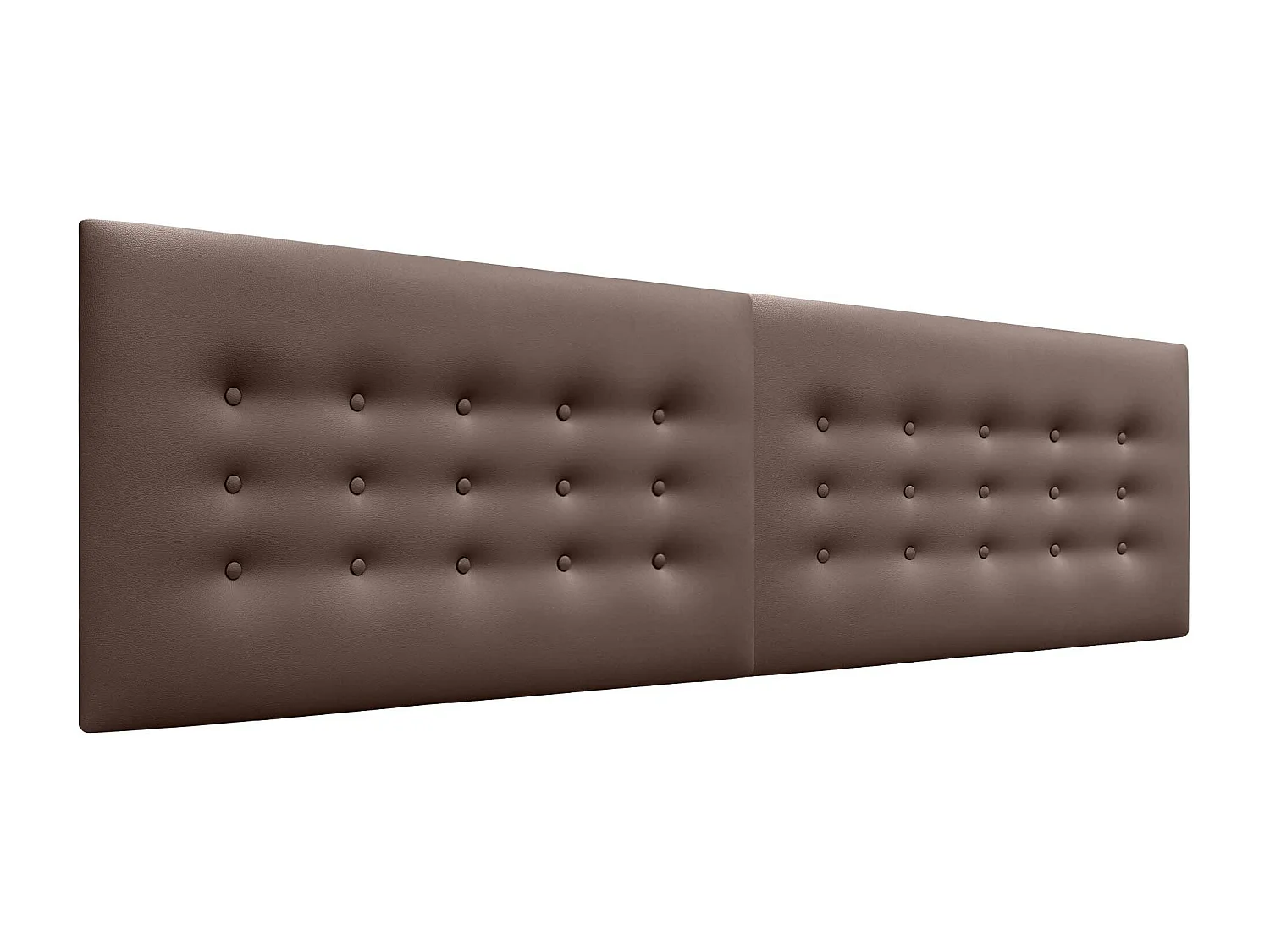 DHOME Tête de Lit en Similicuir avec 3 Rangées de Boutons Tête de Lit Rembourrée de Luxe (Chocolat, 210cm (2 pièces))