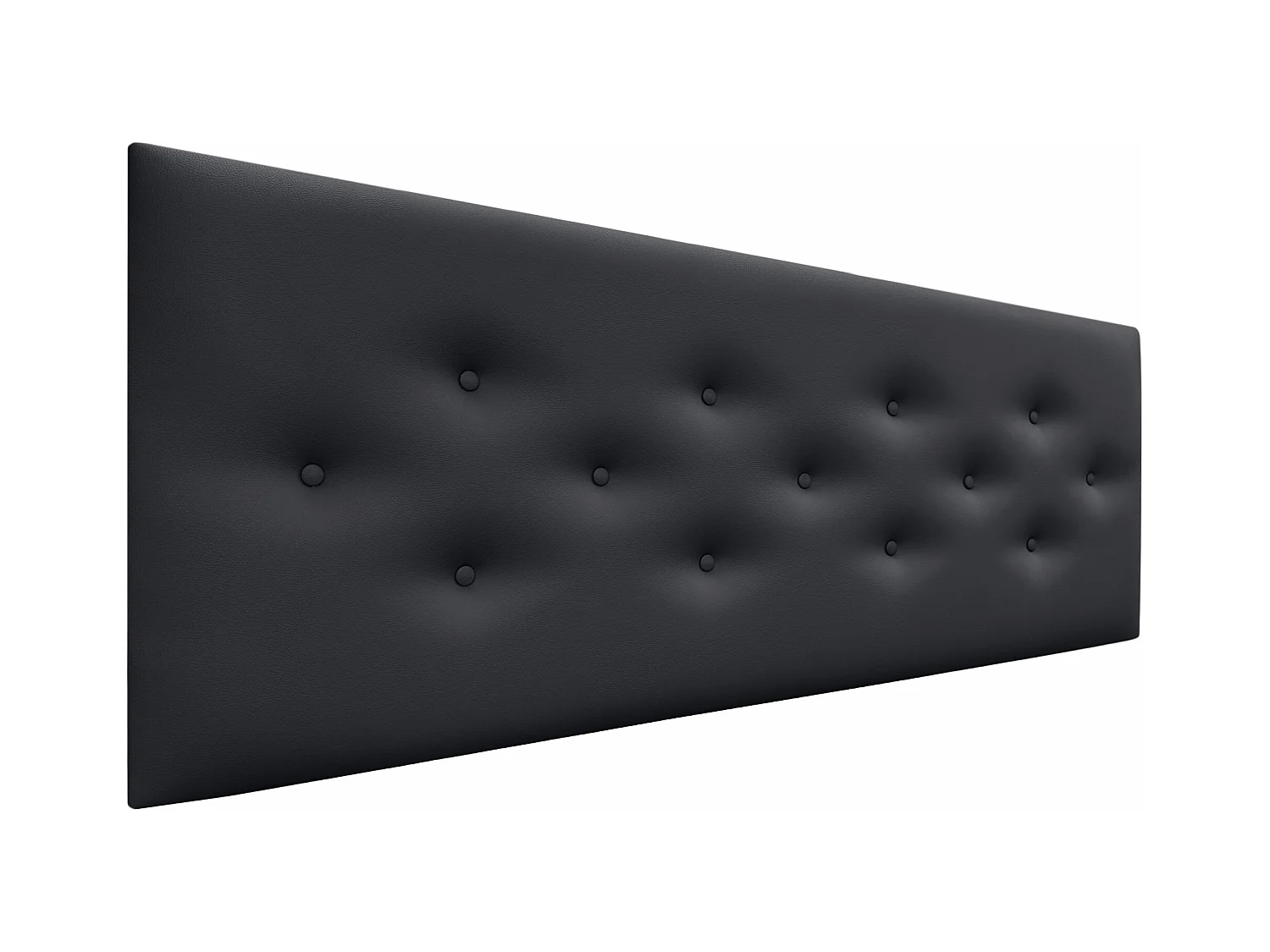 DHOME Tête de Lit en Similicuir avec 3 Rangées de Boutons Entrelacées Tête de Lit Rembourrée de Luxe (Noir, 145cm)