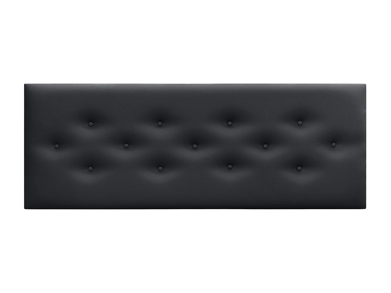 DHOME Tête de Lit en Similicuir avec 3 Rangées de Boutons Entrelacées Tête de Lit Rembourrée de Luxe (Noir, 145cm)