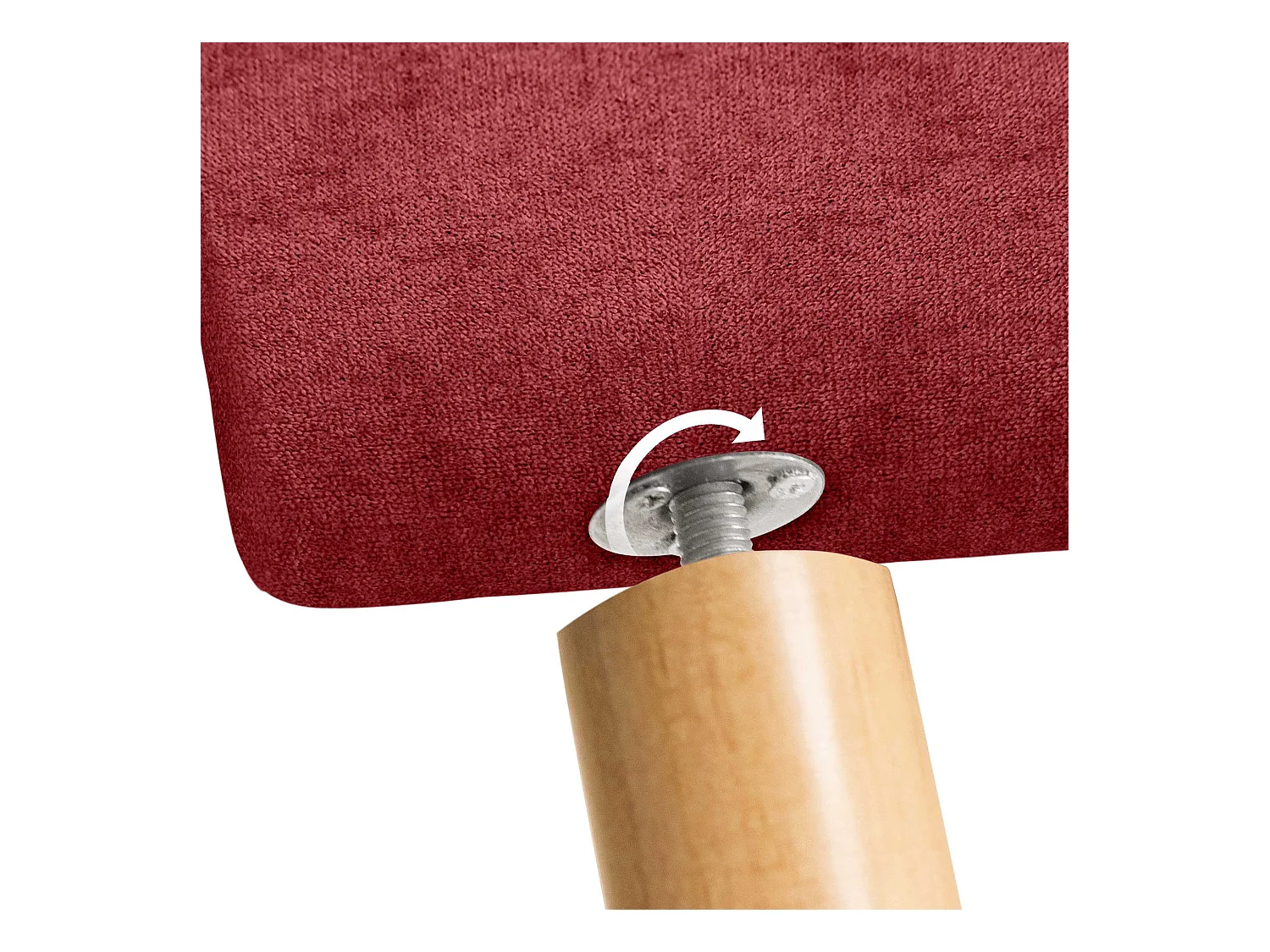 DHOME Tête de Lit en Tissu ACUALINE avec 3 Rangées Entrelacées de Boutons et Pieds Tête de Lit Capitonnée de Luxe(Rouge, 105cm)