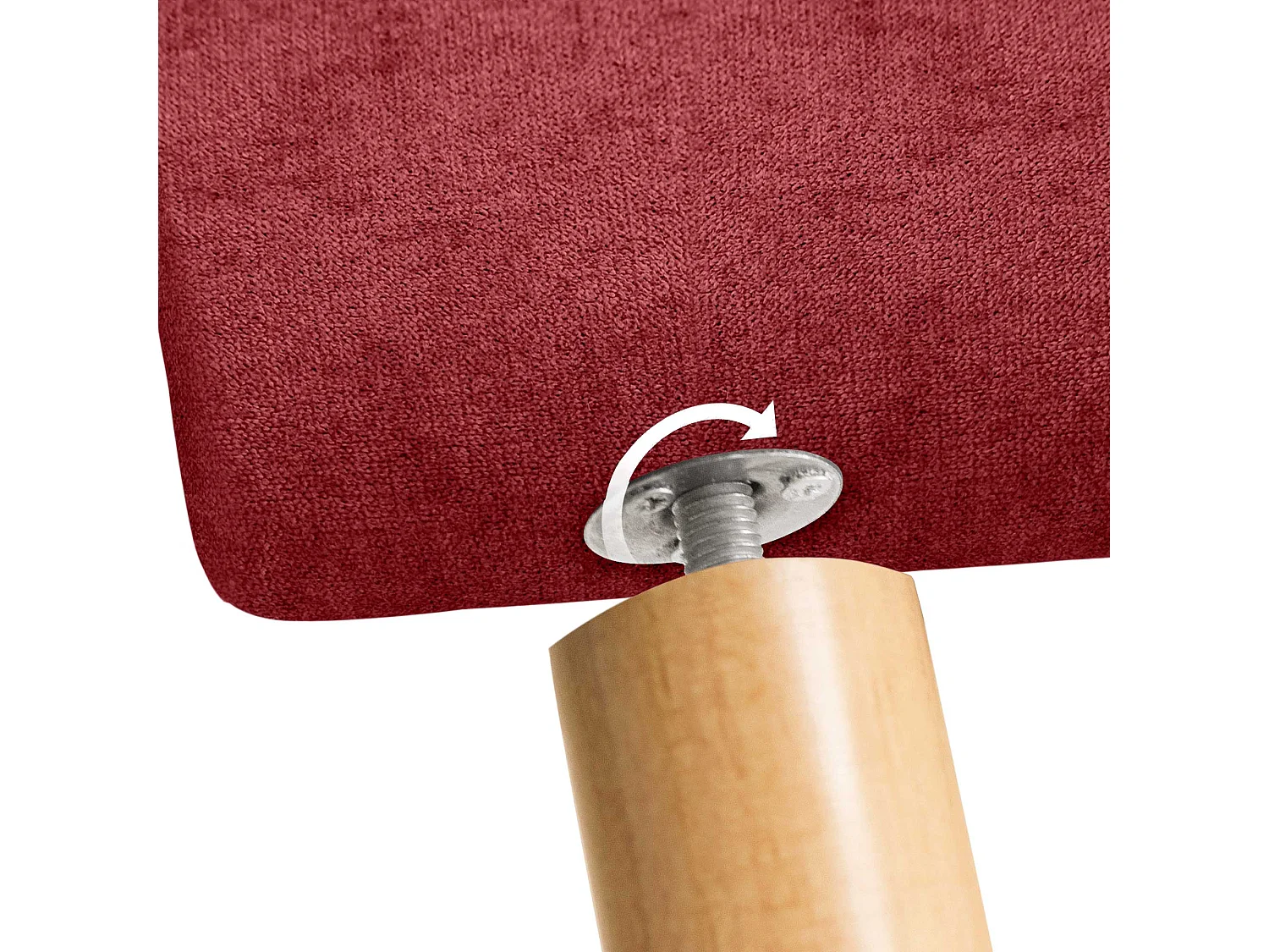 DHOME Tête de Lit en Tissu ACUALINE avec 3 Rangées Entrelacées de Boutons et Pieds Tête de Lit Capitonnée de Luxe(Rouge, 105cm)