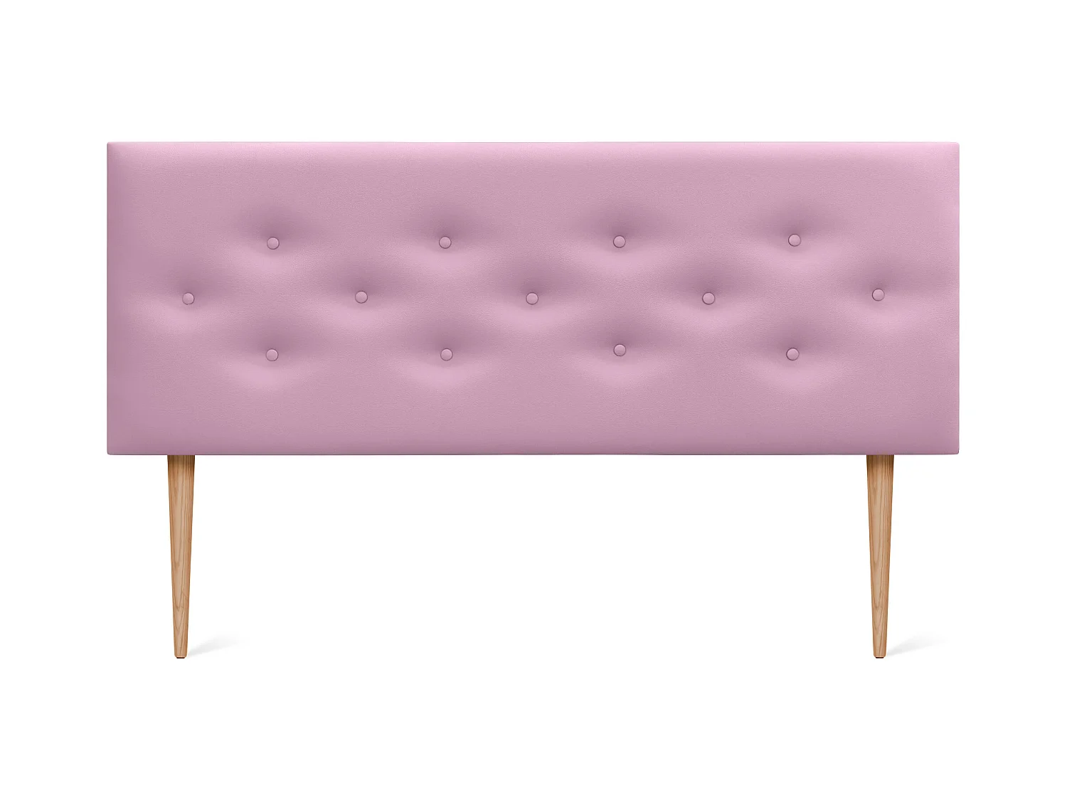 DHOME Tête de lit en simili cuir avec 3 rangées de boutons entrelacés Tête de lit rembourrée pour lit de luxe (Rose, 145cm)