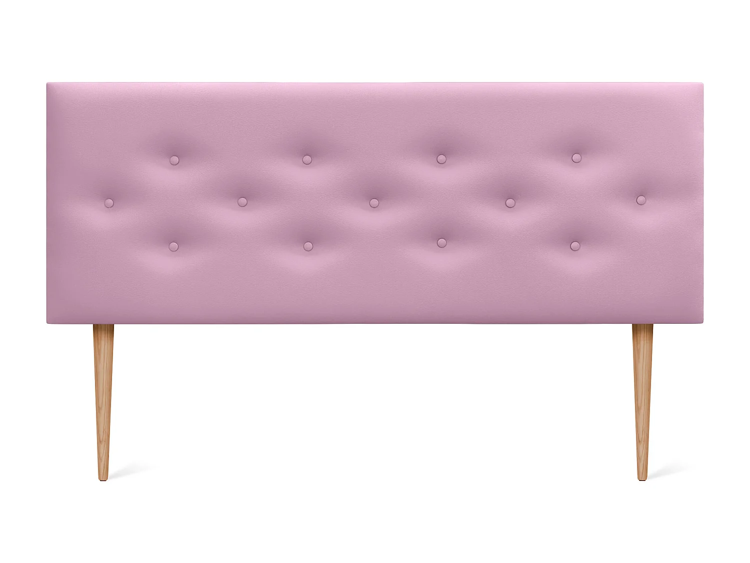 DHOME Tête de lit en simili cuir avec 3 rangées de boutons entrelacés Tête de lit rembourrée pour lit de luxe (Rose, 145cm)