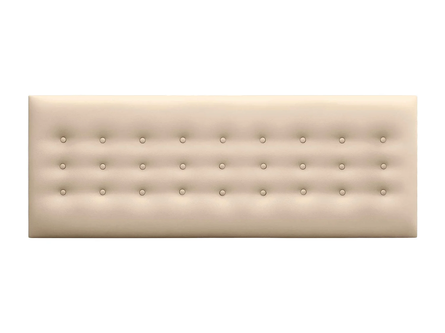 DHOME Tête de Lit en Similicuir avec 3 Rangées de Boutons Tête de Lit Rembourrée de Luxe (Champagne, 150cm)