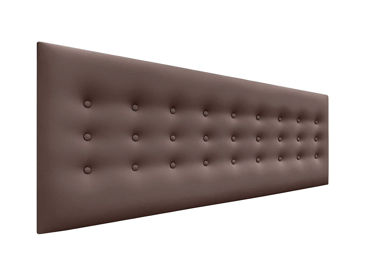 DHOME Kopfteil de Kunstleder mit 3 Knopfreihen gepolstertes luxuriöses Bettkopfteil (Chocolate, 135cm)