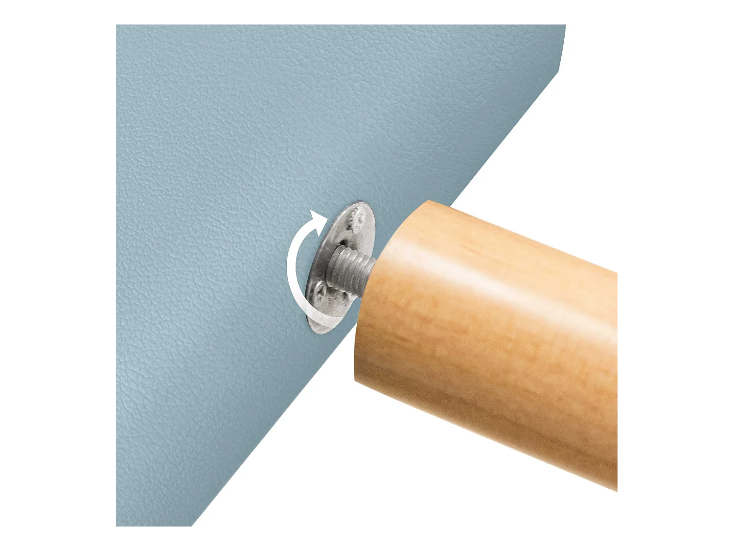 DHOME Testiera in ecopelle con 3 file di bottoni Testiera imbottita per letto di lusso (Celeste, 150cm)