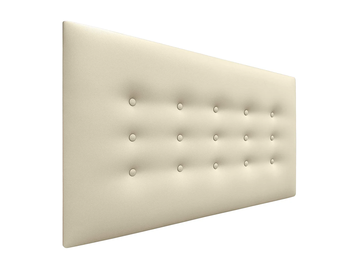 DHOME Tête de Lit en Similicuir avec 3 Rangées de Boutons Tête de Lit Rembourrée de Luxe (Vanille, 105cm)