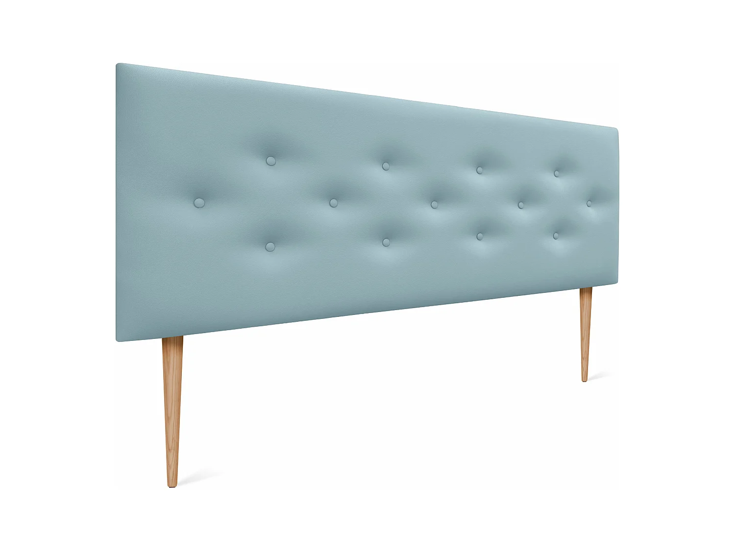 DHOME Tête de lit en simili cuir avec 3 rangées de boutons entrelacés Tête de lit rembourrée pour lit de luxe (Ciel, 160cm)