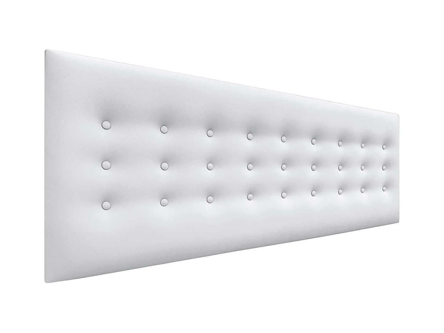 DHOME Testiera in Ecopelle con 3 File di Bottoni Testiera Imbottita Letto di Lusso (Bianco, 145cm)