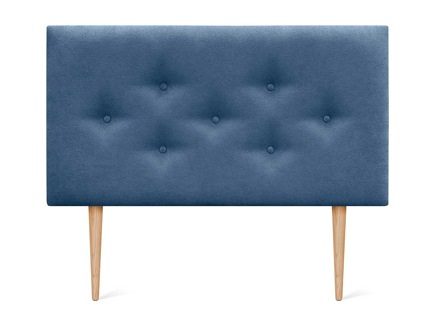 DHOME Tête de Lit en Tissu ACUALINE avec 3 Rangées Entrelacées de Boutons et Pieds Tête de Lit Capitonnée de Luxe(Bleu, 105cm)