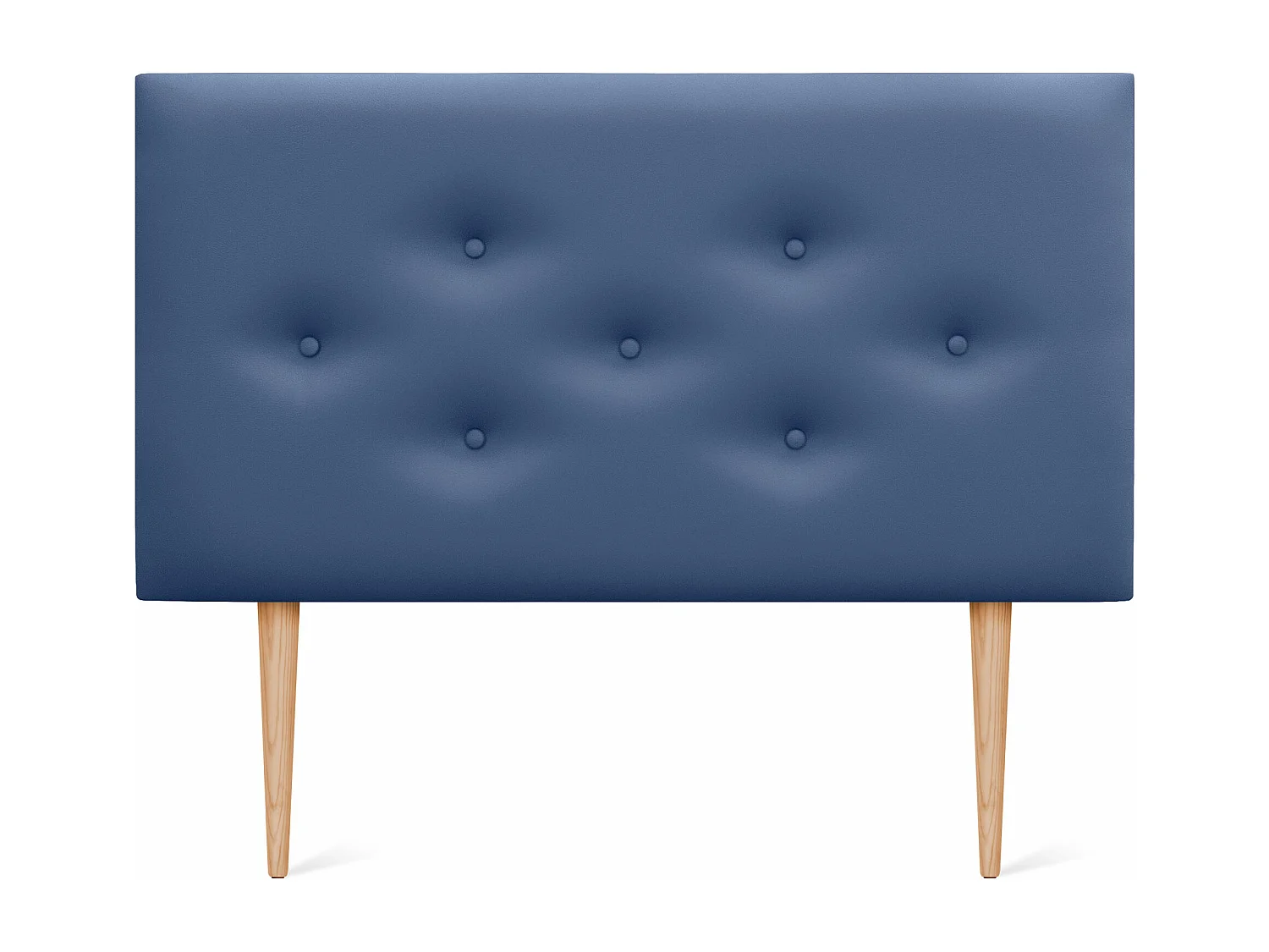 DHOME Tête de lit en simili cuir avec 3 rangées de boutons entrelacés Tête de lit rembourrée pour lit de luxe (Bleu, 90cm)