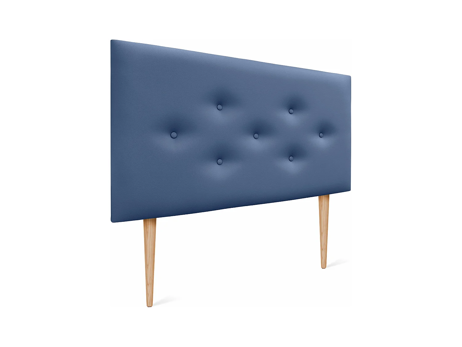 DHOME Tête de lit en simili cuir avec 3 rangées de boutons entrelacés Tête de lit rembourrée pour lit de luxe (Bleu, 90cm)