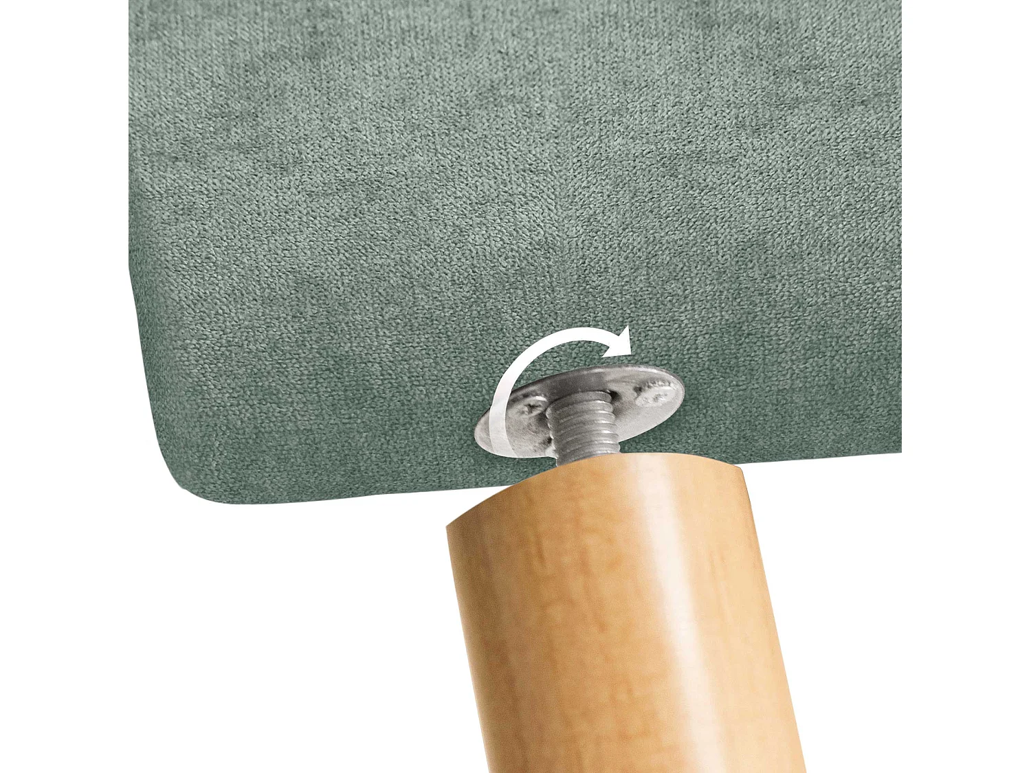 DHOME Tête de Lit en Tissu ACUALINE avec 3 Rangées Entrelacées de Boutons et Pieds Tête de Lit Capitonnée de Luxe(Vert d’eau, 105cm)