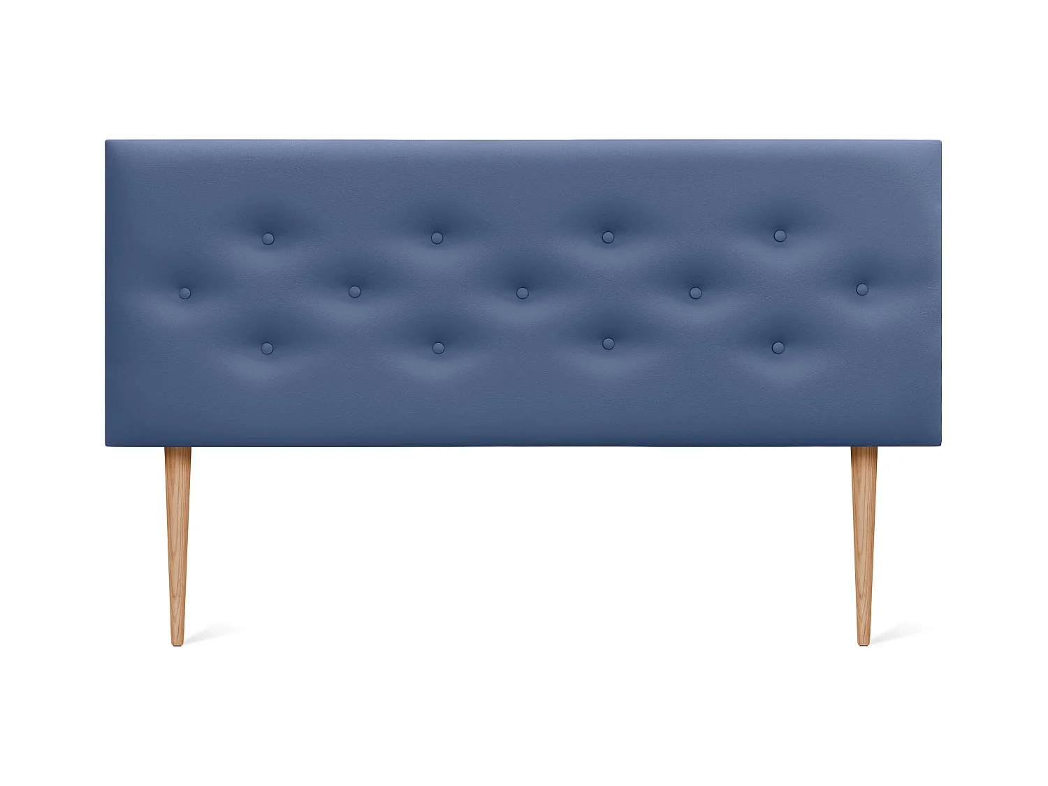DHOME Tête de lit en simili cuir avec 3 rangées de boutons entrelacés Tête de lit rembourrée pour lit de luxe (Bleu, 135cm)