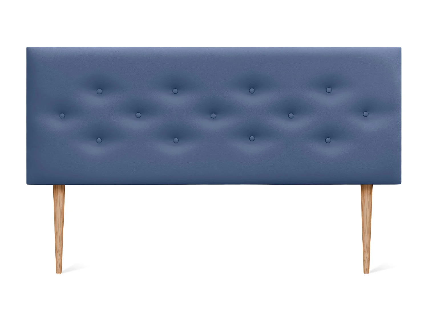 DHOME Testiera in ecopelle con 3 file di bottoni intrecciati Testiera imbottita per letto di lusso (Blu, 135cm)