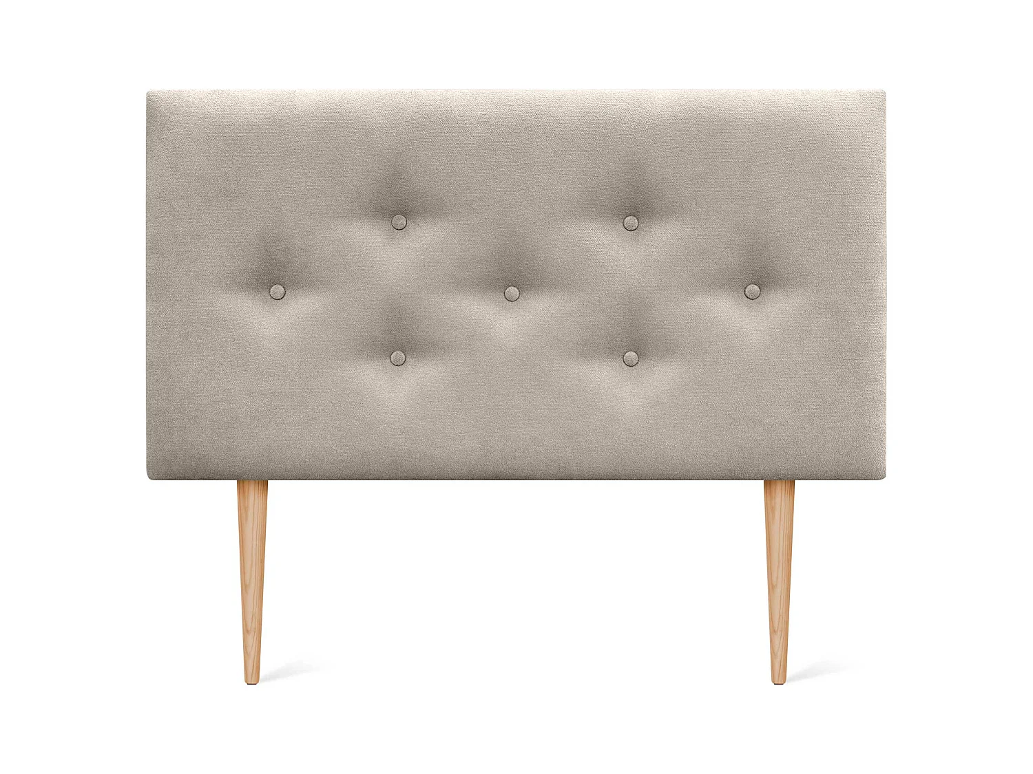 DHOME Tête de Lit en Tissu ACUALINE avec 3 Rangées Entrelacées de Boutons et Pieds Tête de Lit Capitonnée de Luxe(Beige, 105cm)