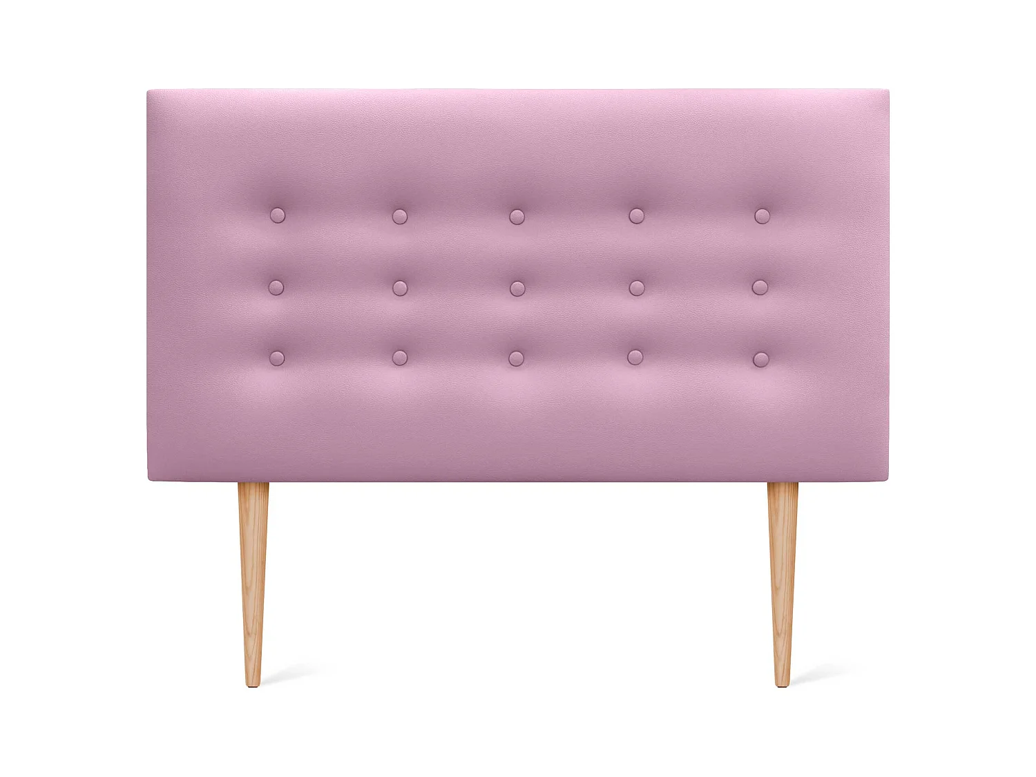 DHOME Testiera in ecopelle con 3 file di bottoni Testiera imbottita per letto di lusso (Rosa, 95cm)