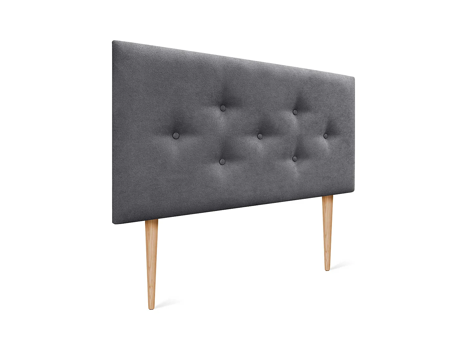 DHOME Tête de Lit en Tissu ACUALINE avec 3 Rangées Entrelacées de Boutons et Pieds Tête de Lit Capitonnée de Luxe(Gris Ceniza, 95cm)