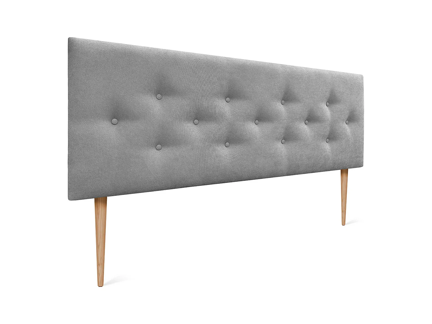 DHOME Tête de Lit en Tissu ACUALINE avec 3 Rangées Entrelacées de Boutons et Pieds Tête de Lit Capitonnée de Luxe(Gris, 160cm)
