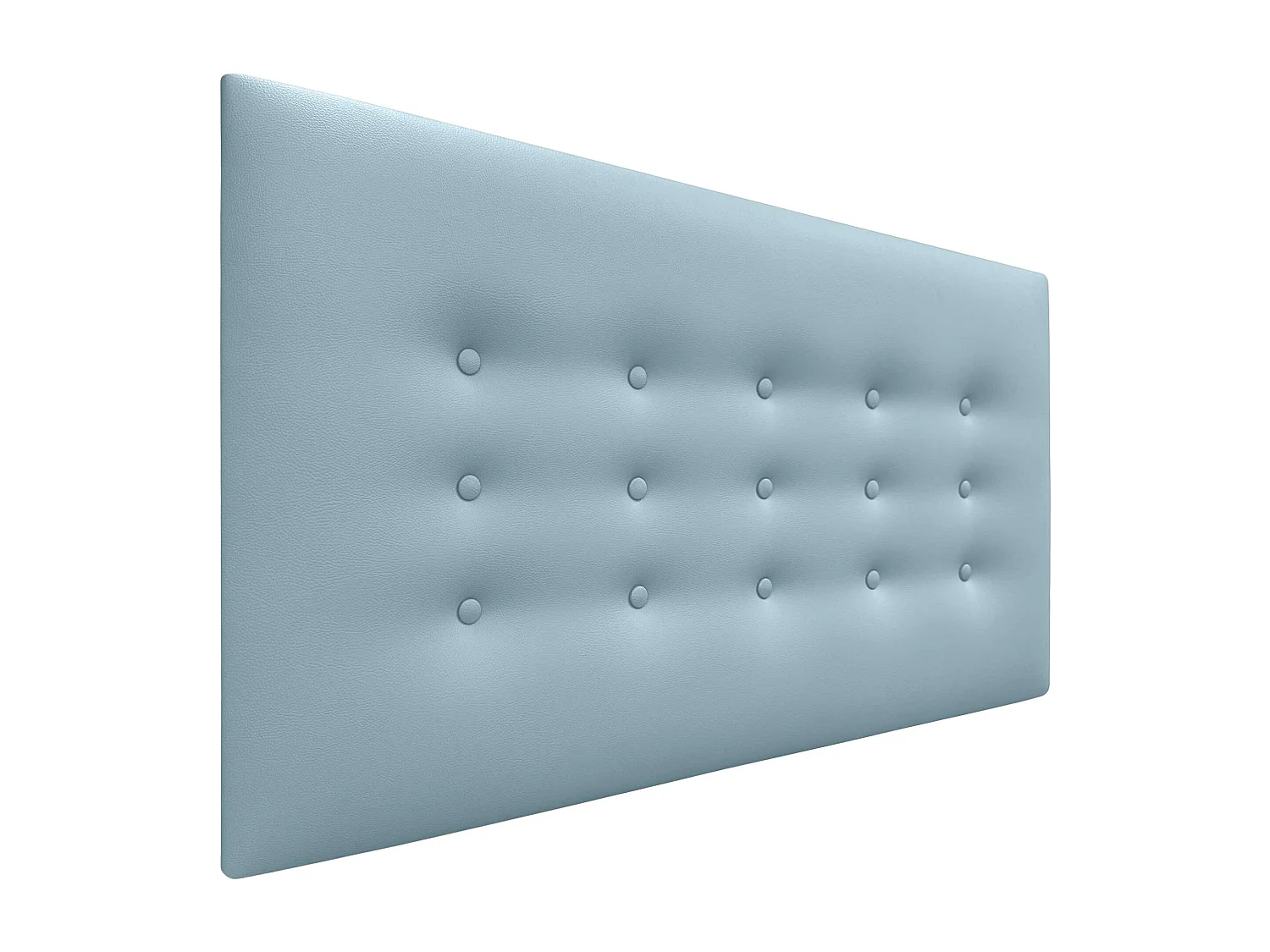 DHOME Tête de Lit en Similicuir avec 3 Rangées de Boutons Tête de Lit Rembourrée de Luxe (Bleu Ciel, 95cm)