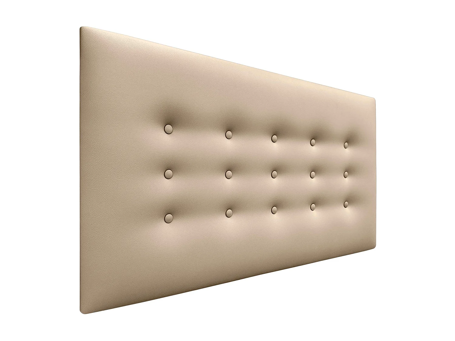 DHOME Tête de Lit en Similicuir avec 3 Rangées de Boutons Tête de Lit Rembourrée de Luxe (Champagne, 110cm)