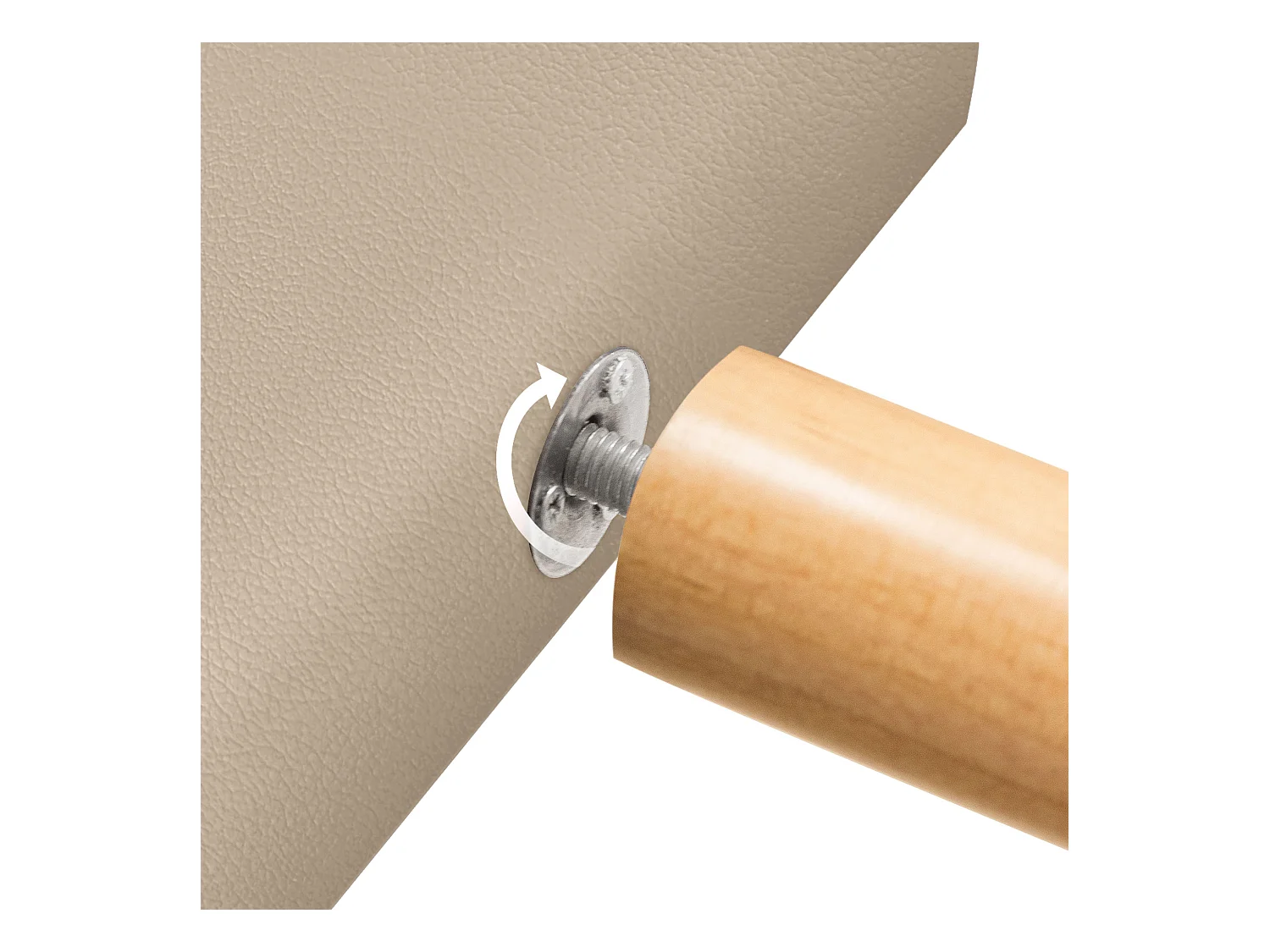 DHOME Tête de lit en simili cuir avec 3 rangées de boutons entrelacés Tête de lit rembourrée pour lit de luxe (Beige, 145cm)