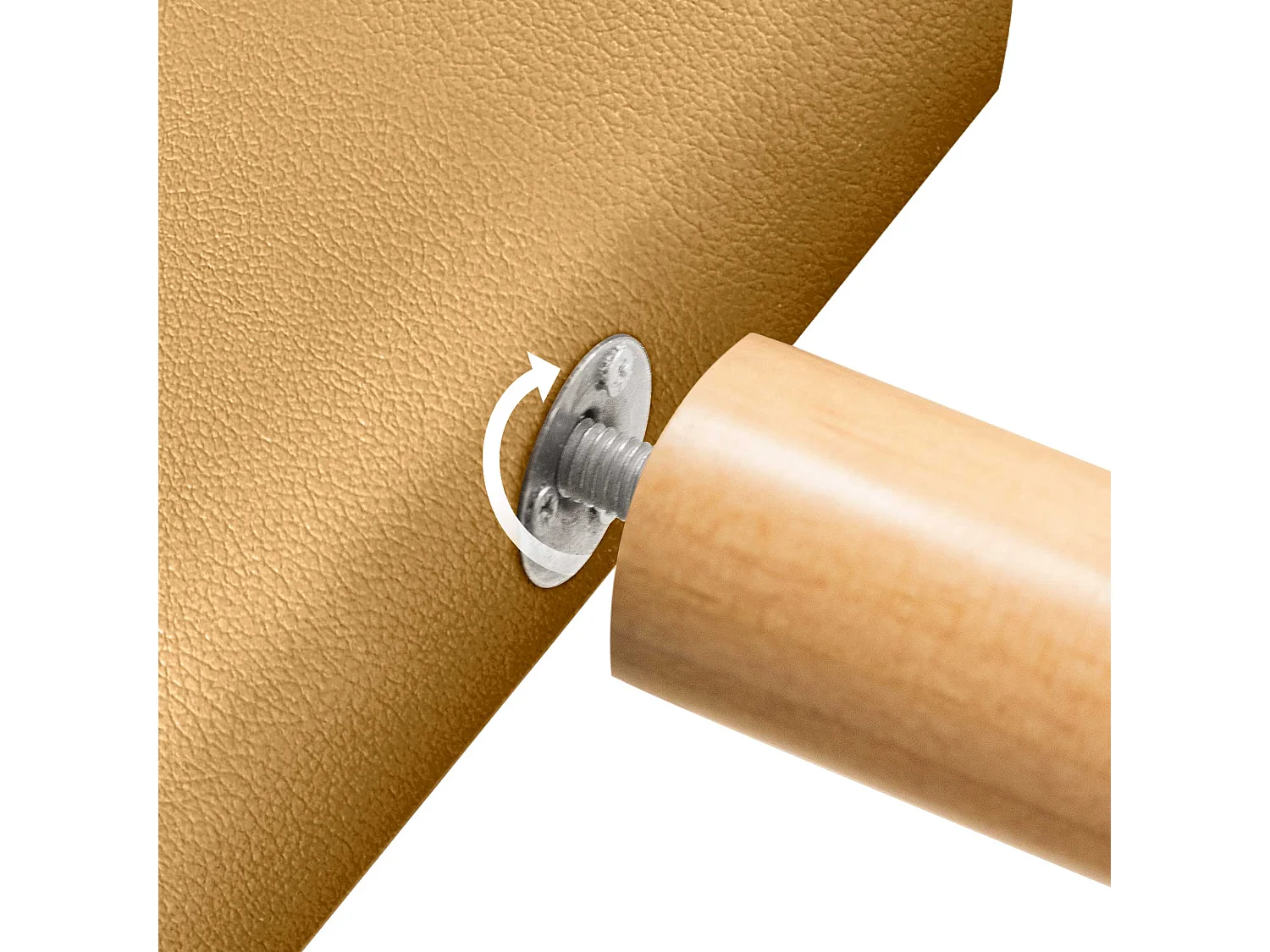 DHOME Tête de lit en simili cuir avec 3 rangées de boutons Tête de lit rembourrée pour lit de luxe (Doré, 90cm)