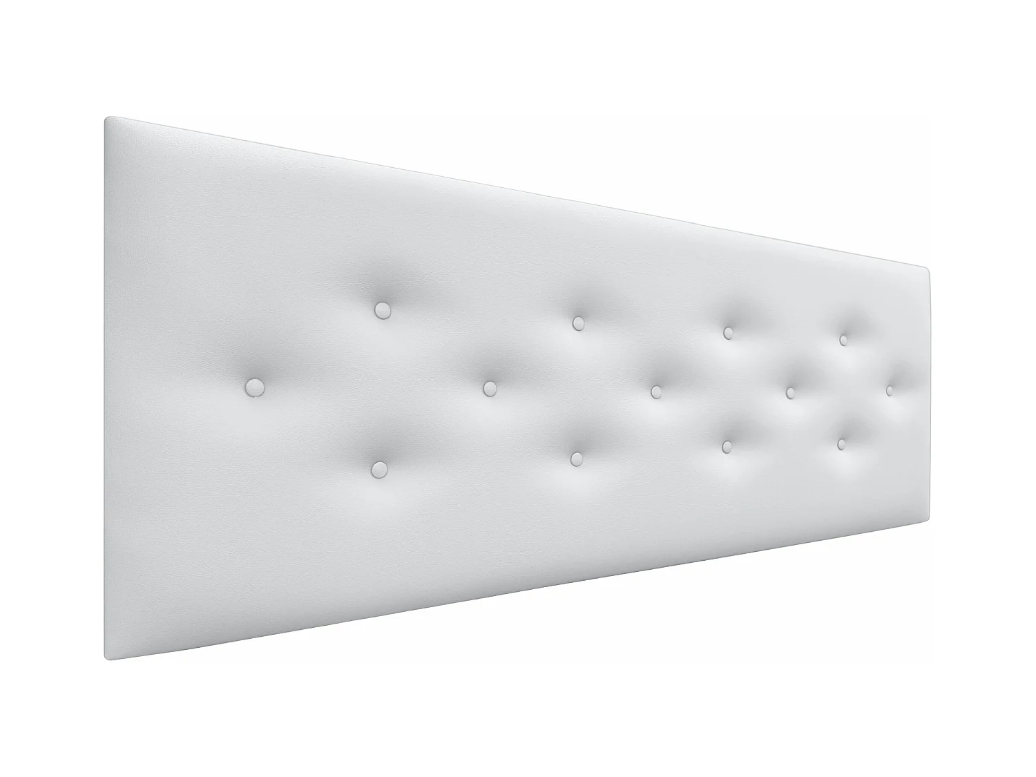 DHOME Tête de Lit en Similicuir avec 3 Rangées de Boutons Entrelacées Tête de Lit Rembourrée de Luxe (Blanc, 150cm)