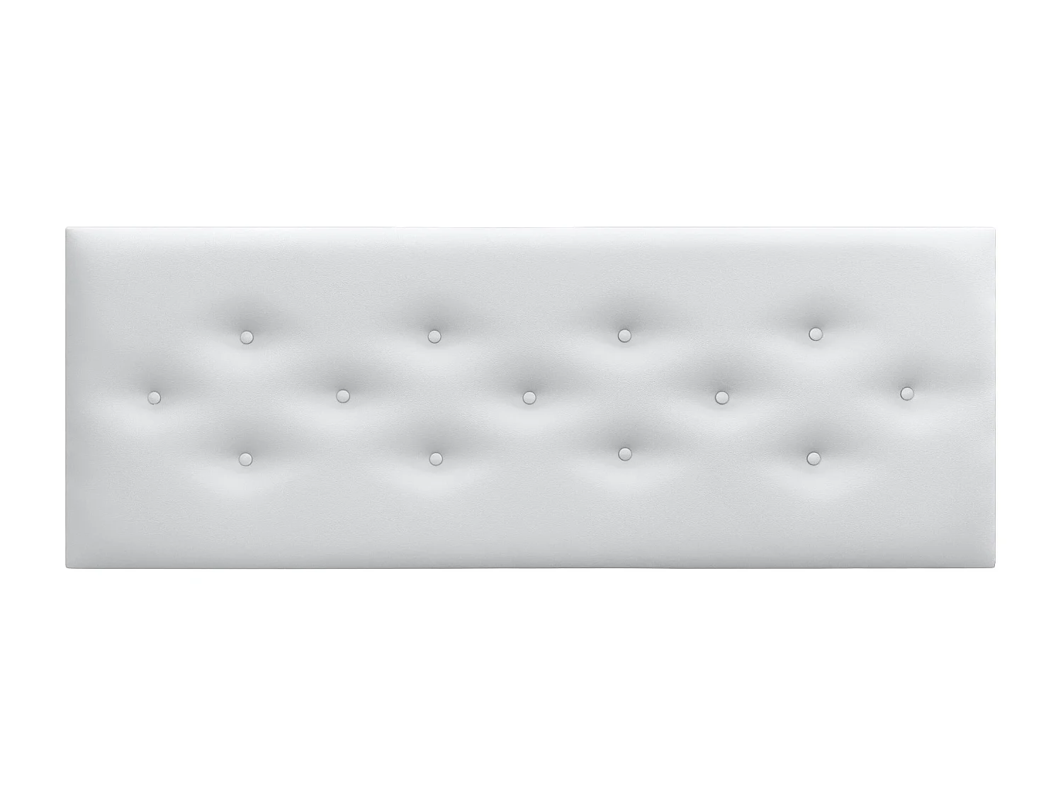 DHOME Tête de Lit en Similicuir avec 3 Rangées de Boutons Entrelacées Tête de Lit Rembourrée de Luxe (Blanc, 150cm)