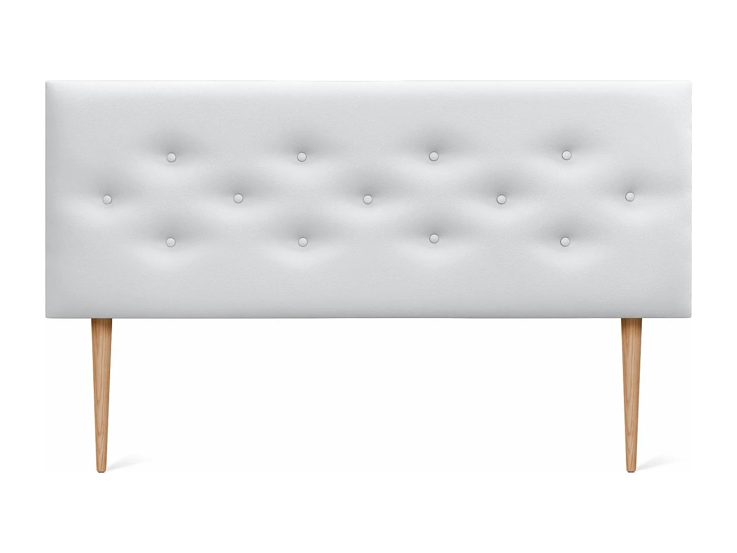 DHOME Testiera in ecopelle con 3 file di bottoni intrecciati Testiera imbottita per letto di lusso (Bianco, 145cm)