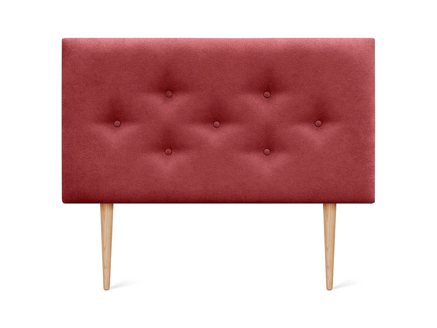 DHOME Tête de Lit en Tissu ACUALINE avec 3 Rangées Entrelacées de Boutons et Pieds Tête de Lit Capitonnée de Luxe(Rouge, 95cm)