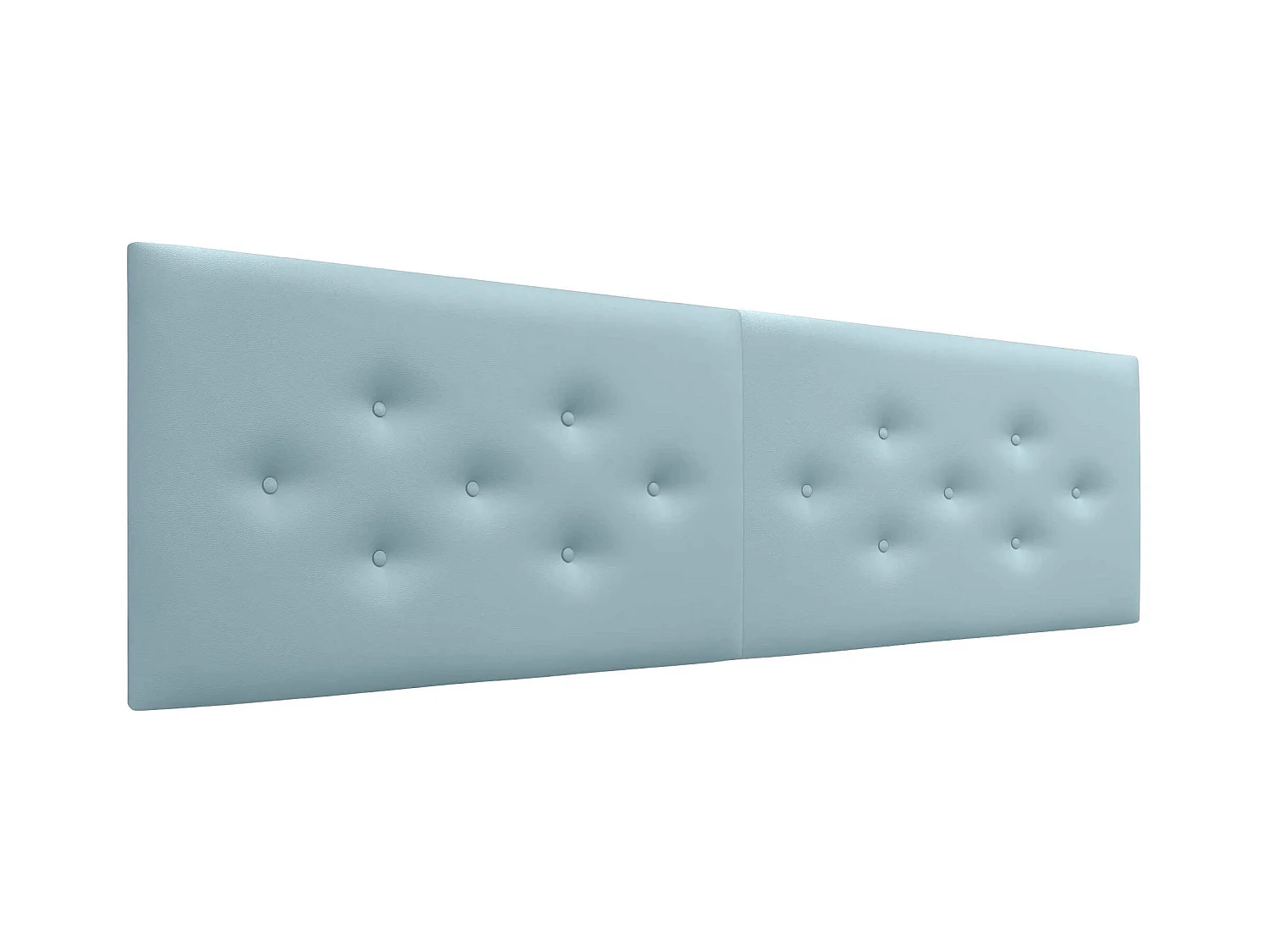 DHOME Tête de Lit en Similicuir avec 3 Rangées de Boutons Entrelacées Tête de Lit Rembourrée de Luxe (Bleu Ciel, 220cm (2 pièces))