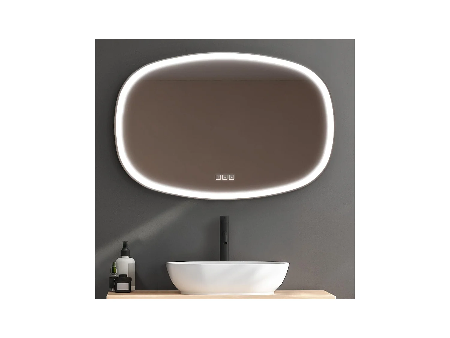 Organischer LED-Spiegel 80x120cm mit Hintergrundbeleuchtung VELORE