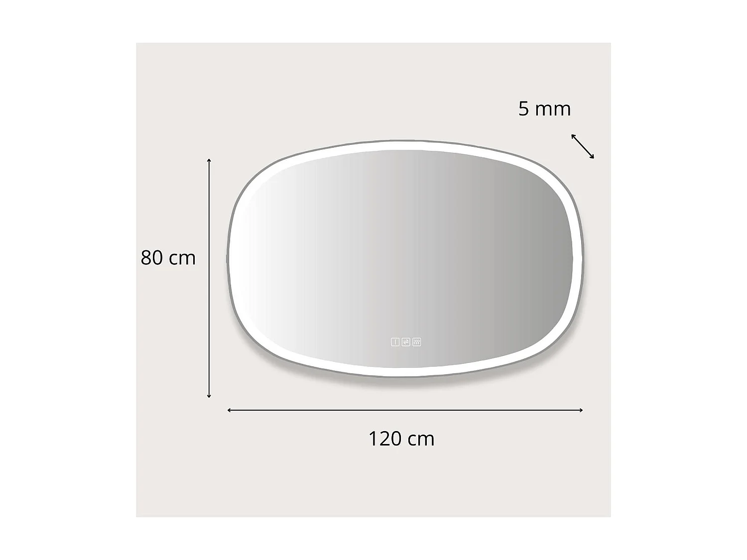 Specchio LED organico 80x120cm con retroilluminazione VELORE