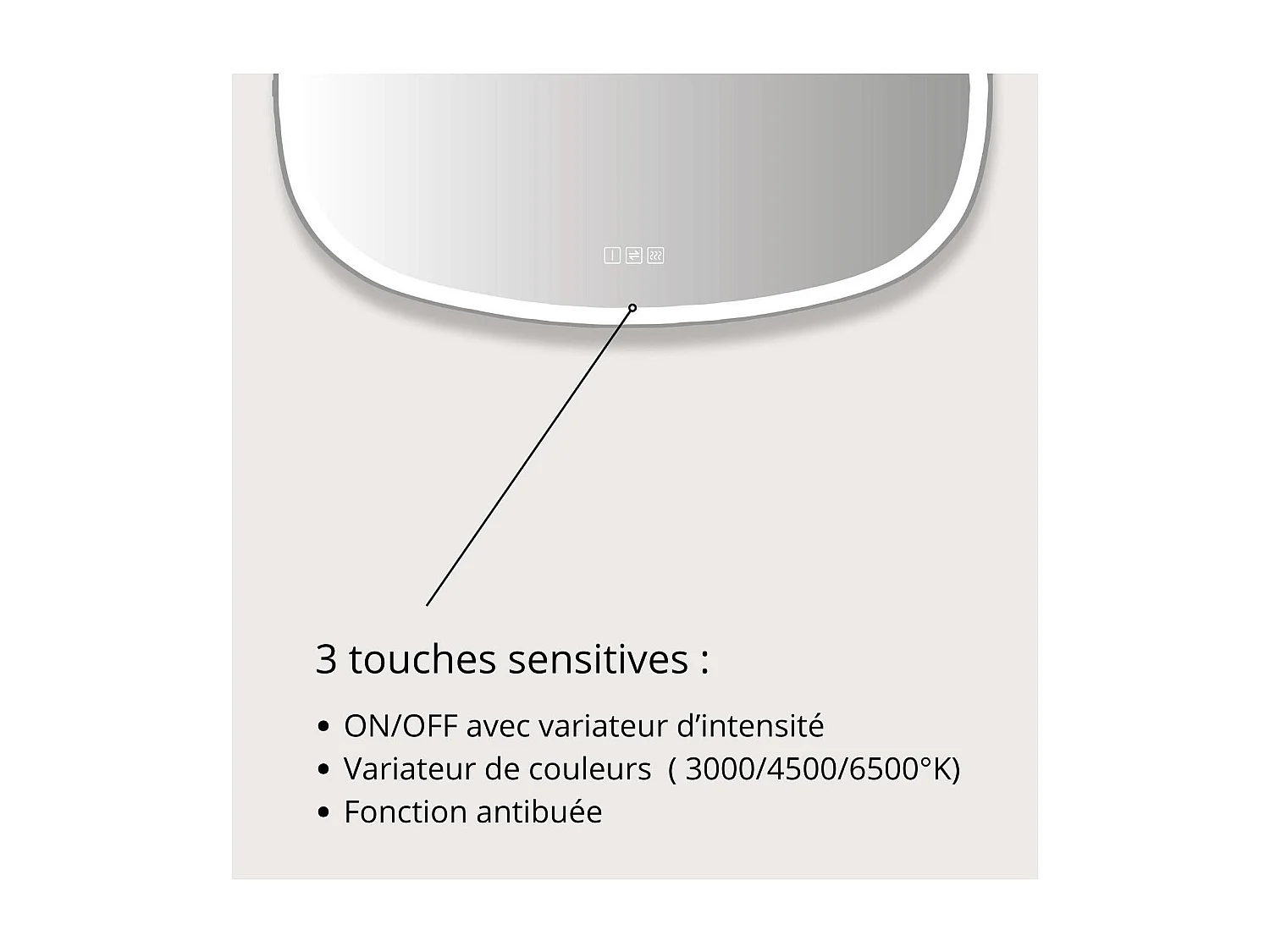 Specchio LED organico 80x120cm con retroilluminazione VELORE