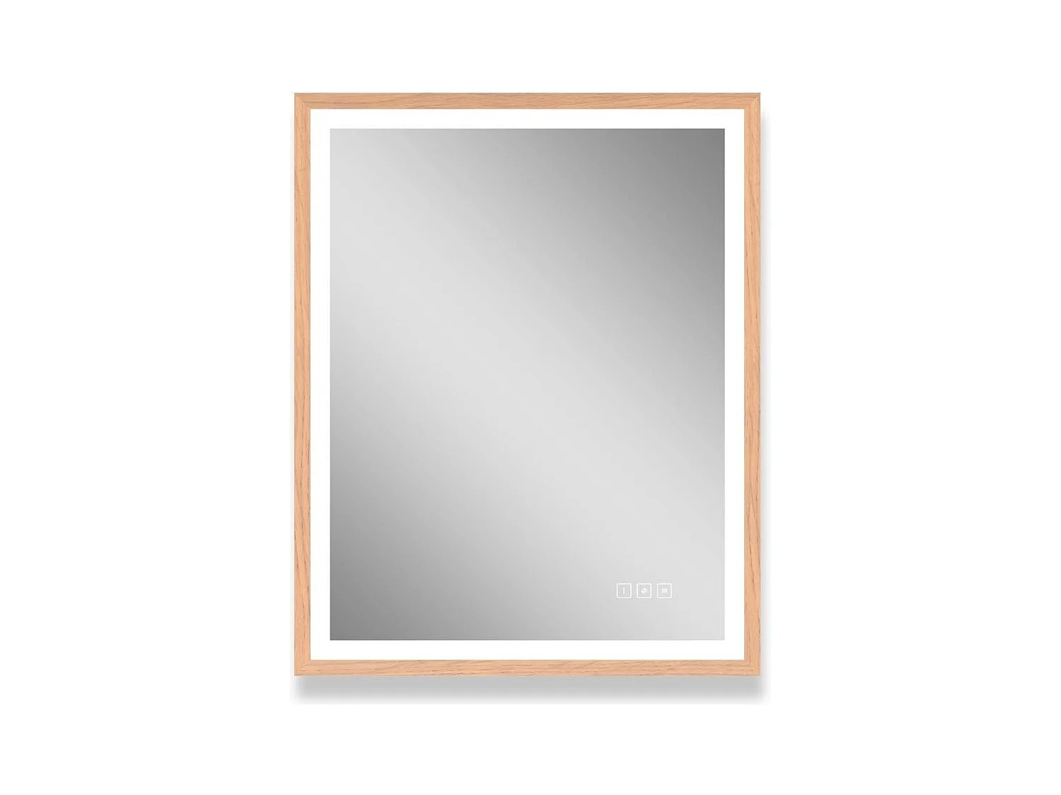 Miroir LED rectangulaire 75x60cm avec cadre en bois