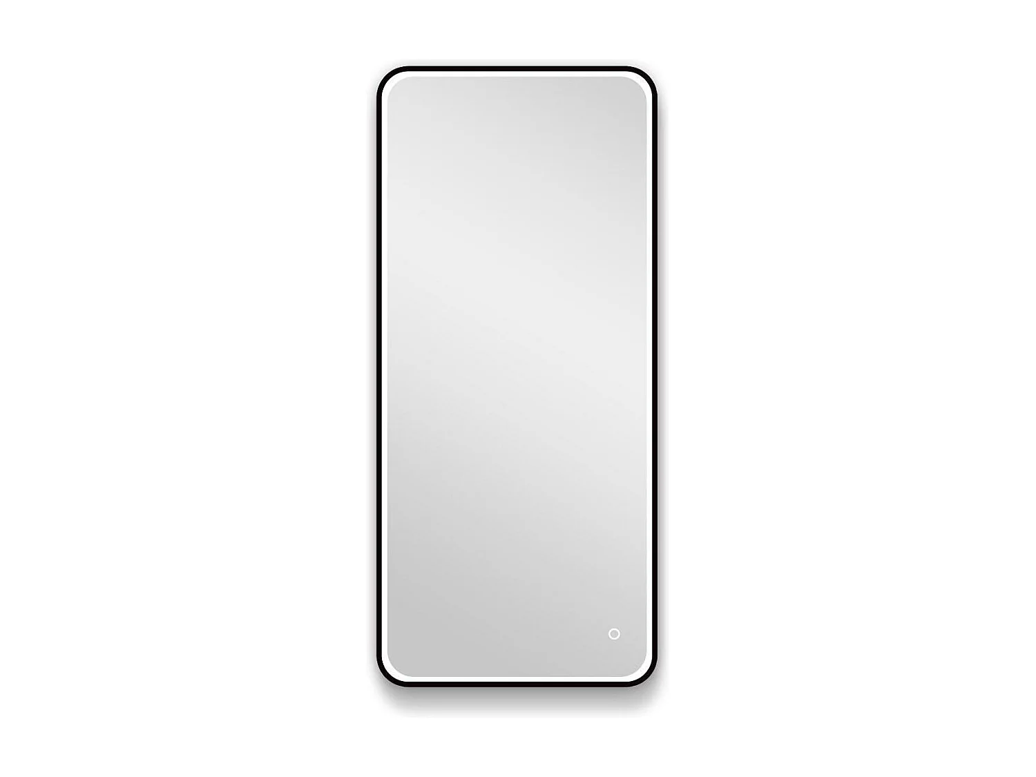 Rechthoekige LED-spiegel 90x40cm met zwart aluminium frame NEBIA