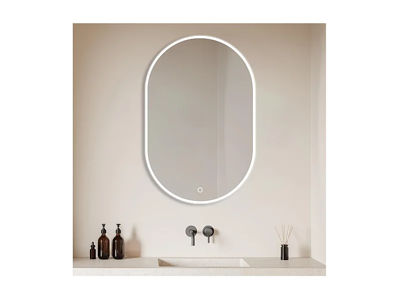 Ovaler LED-Spiegel 85x50cm mit Hintergrundbeleuchtung LUMEA
