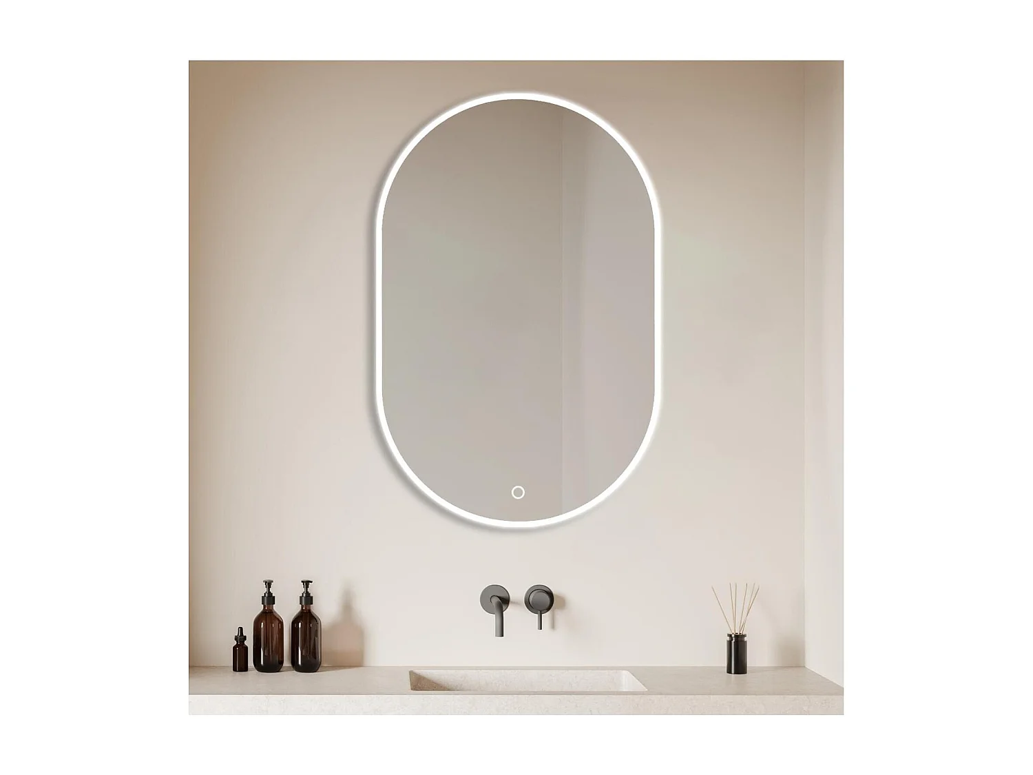 Specchio ovale LED 85x50cm con retroilluminazione LUMEA