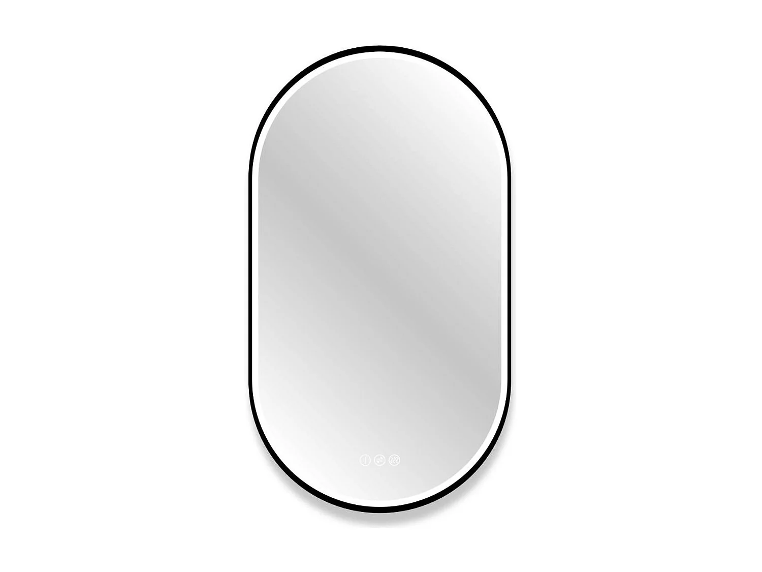 Espejo LED ovalado 90x50cm con marco de aluminio negro LYSEA