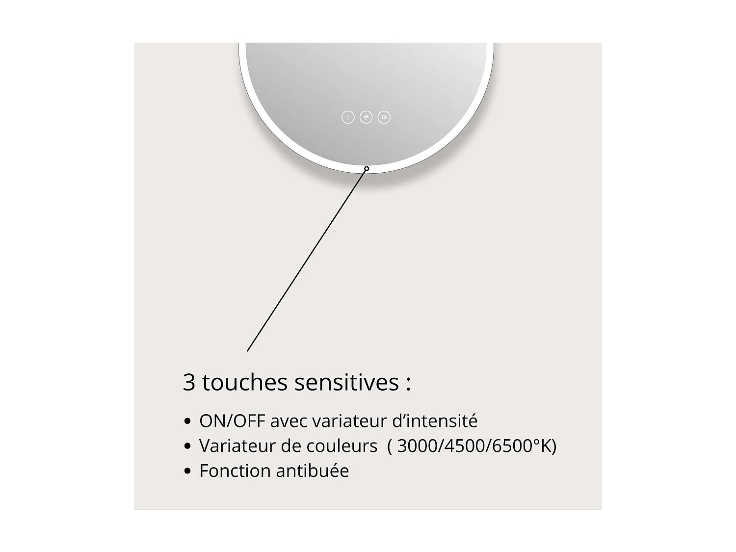 Ovaler LED-Spiegel 90x40cm mit NUVIA-Hintergrundbeleuchtung