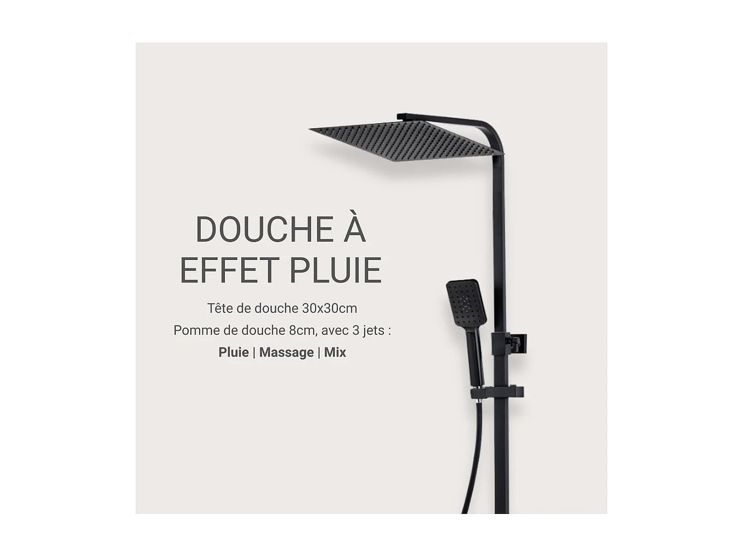 MORK vierkante douchekolom van roestvrij staal