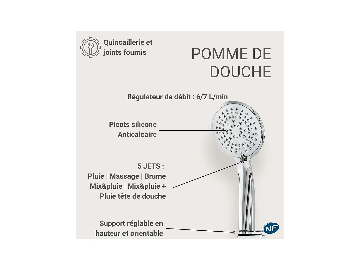 ISHKA ronde chromen douchekolom