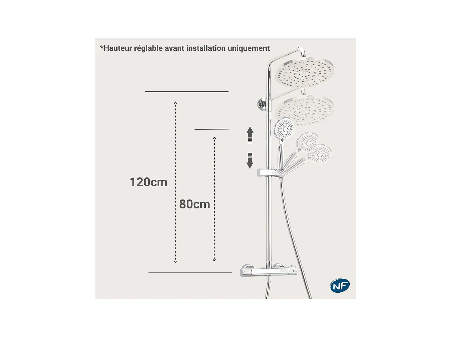 ISHKA ronde chromen douchekolom