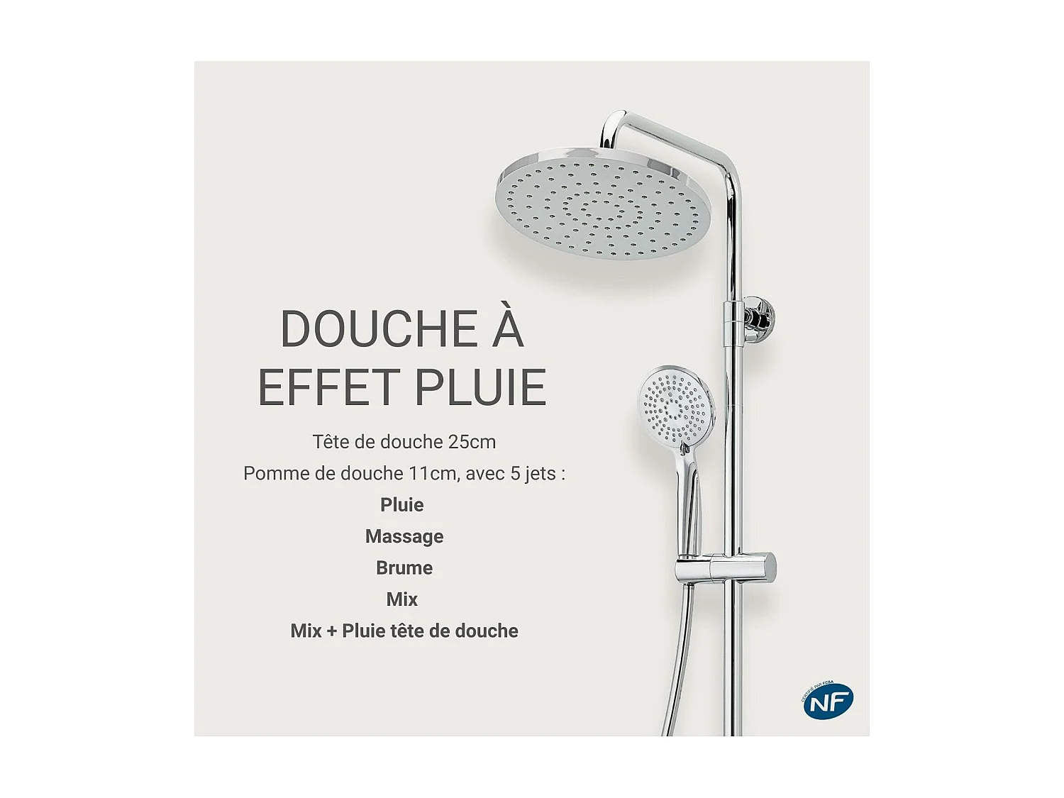 Colonna doccia cromata rotonda ISHKA