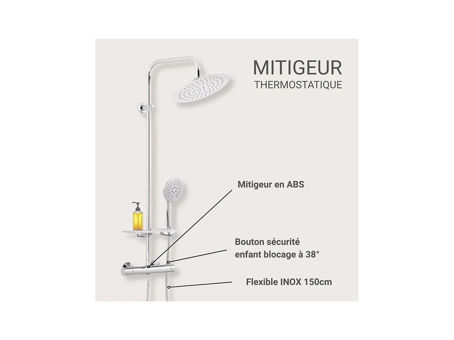 SOMA chromen douchekolom