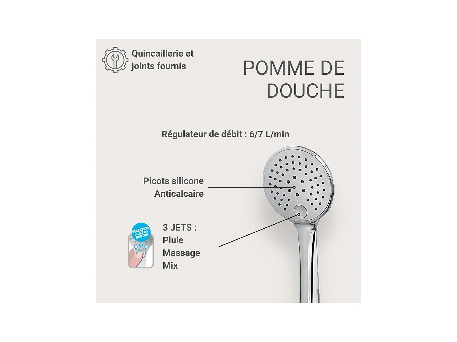 SOMA chromen douchekolom