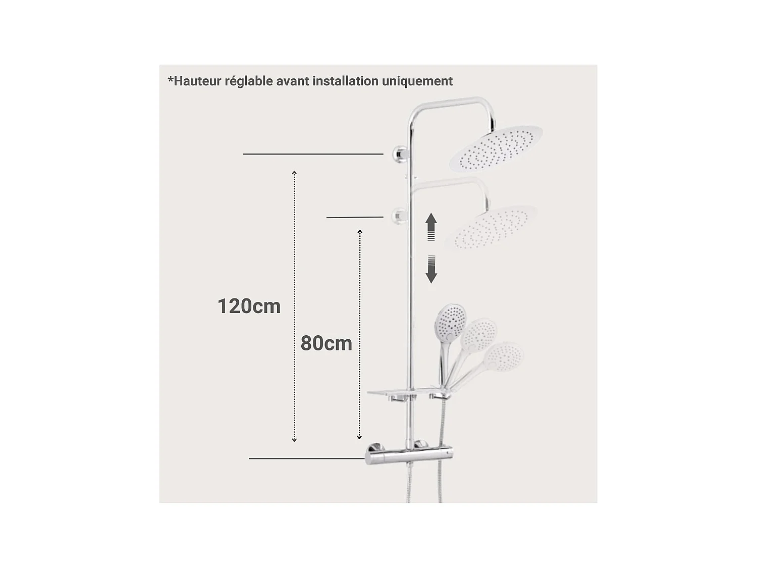 SOMA chromen douchekolom