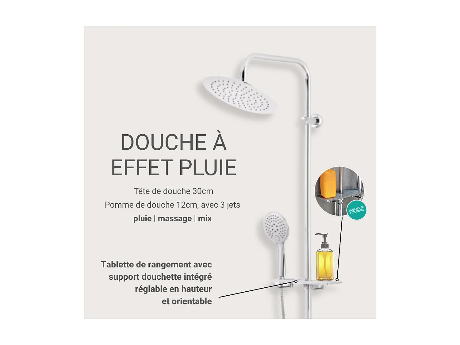 Columna de ducha cromada SOMA